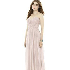 Alfred Sung Pink Blush Chiffon Ruched Top Dress D721